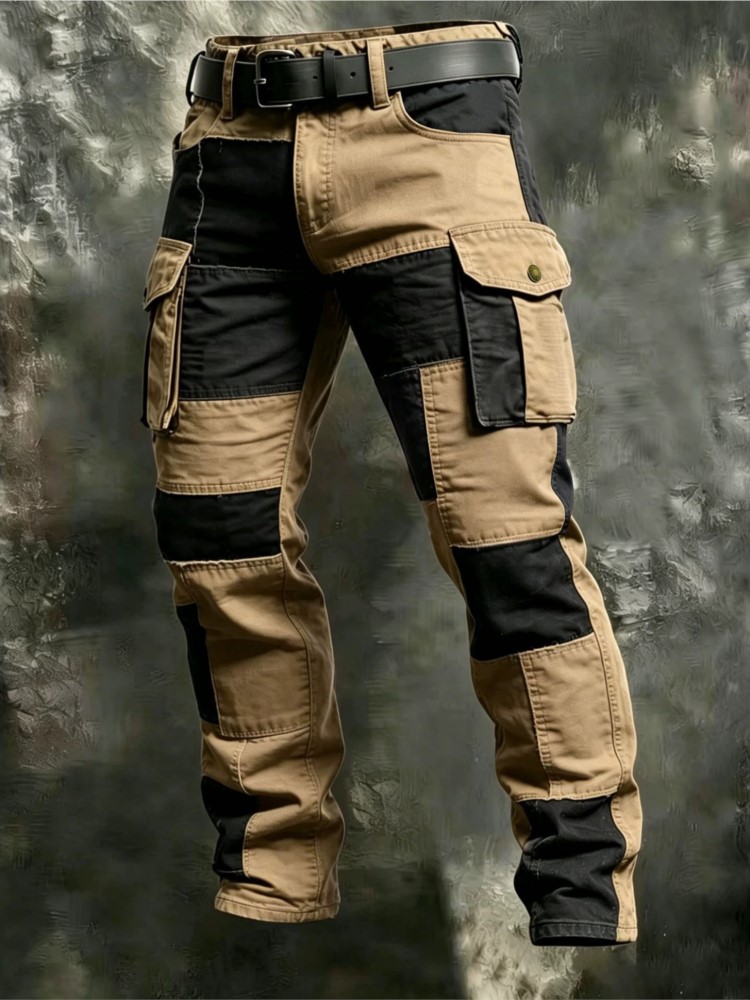 Outdoor Lighting Black - Cotton Men Cargo Pants Khaki Casual