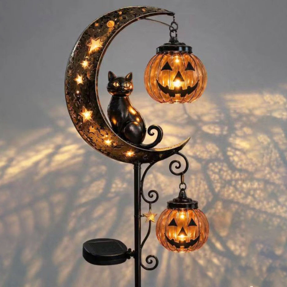 Halloween Black Cat & Pumpkin  - Outdoor Lighting Black recension och pris