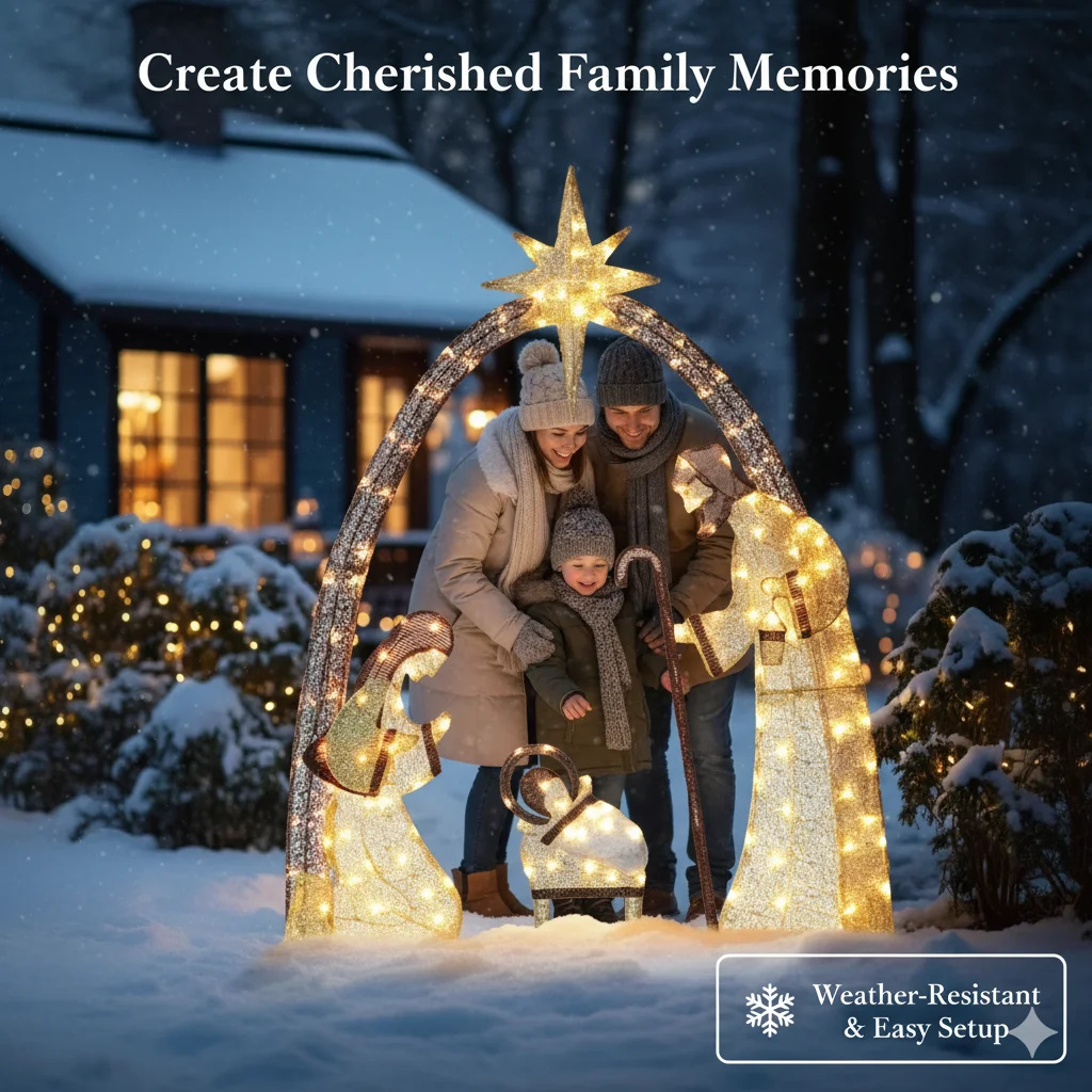 5.5FT Christmas Nativity Scene - Outdoor Lighting Effects recension och pris