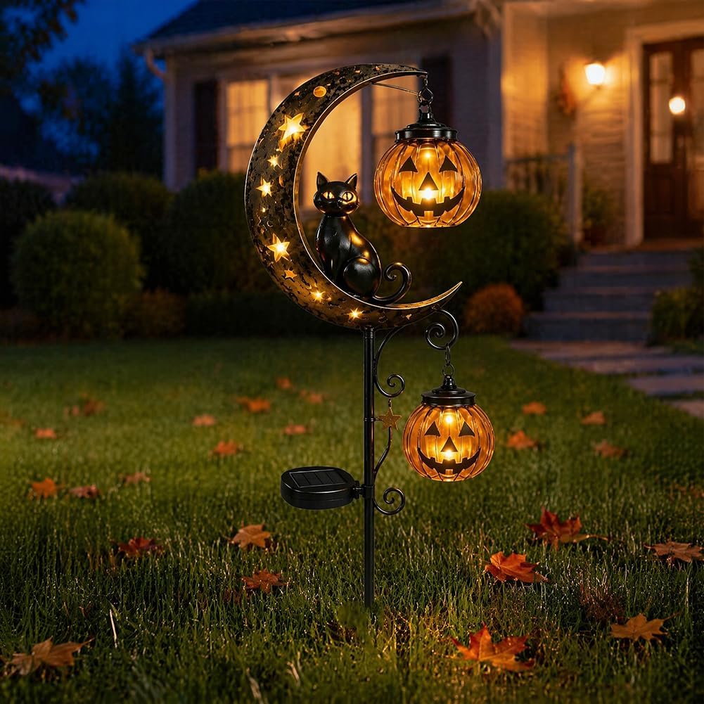 Solar Halloween Black Cat & Pu - Outdoor Lighting Black recension och pris