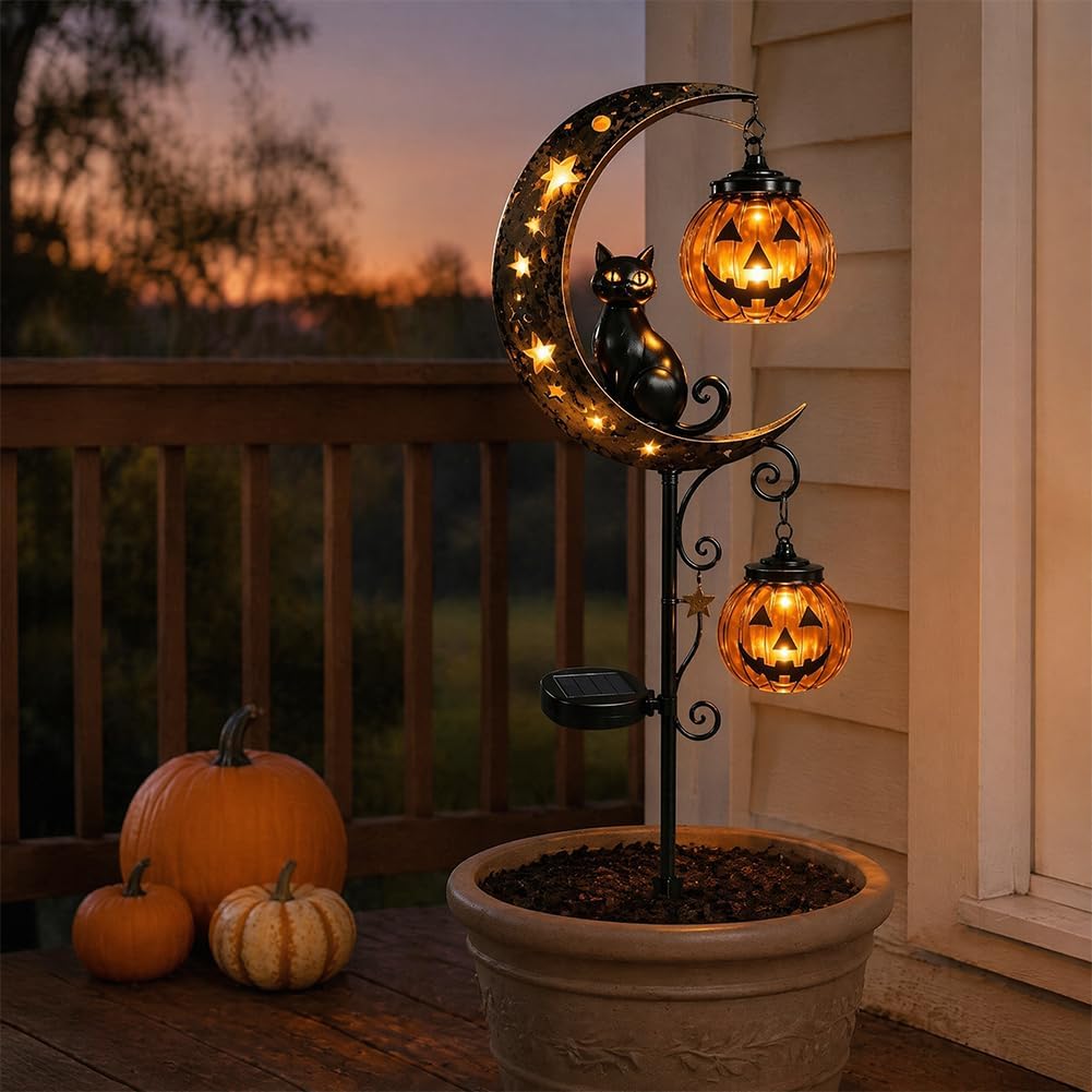 Solar Halloween Black Cat Pump - Outdoor Lighting Black recension och pris