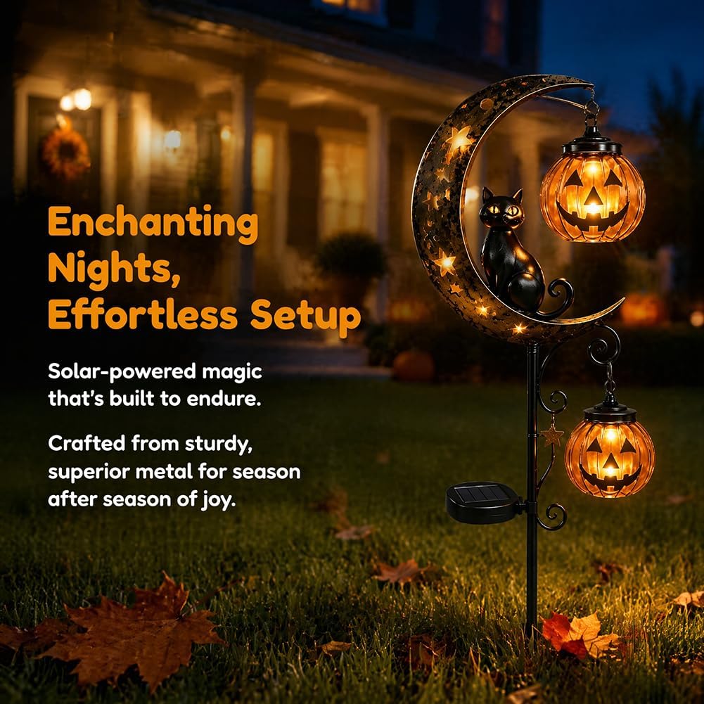 Solar Halloween Black Cat Pump - Outdoor Lighting Black recension och pris