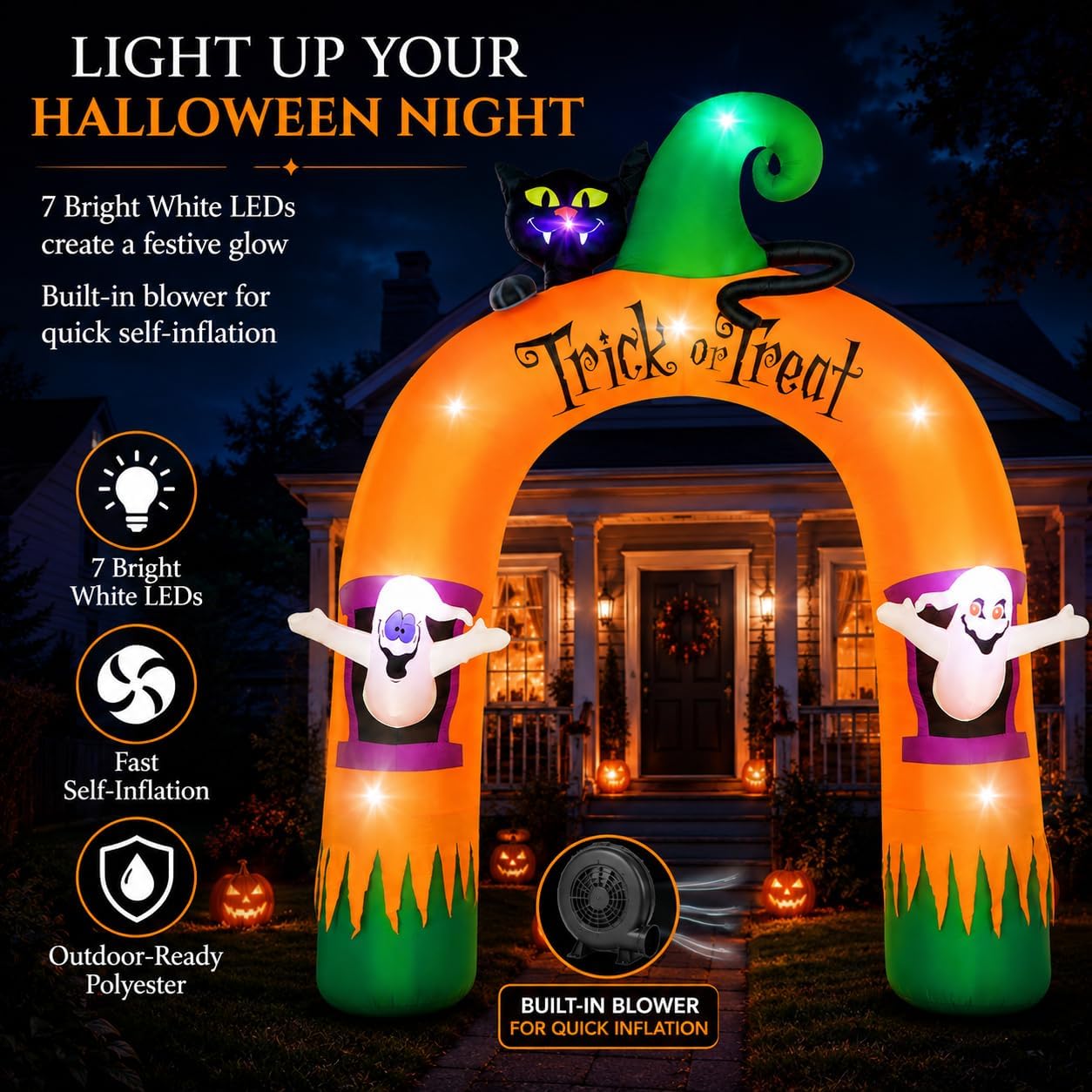Halloween Inflatable Archway 1 - Outdoor Lighting Black recension och pris